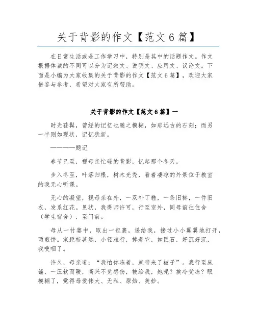 关于背影的作文【范文6篇】