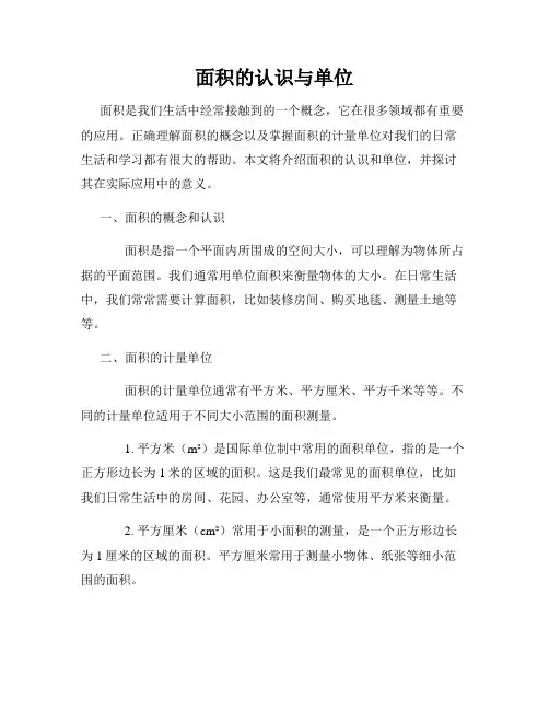 面积的认识与单位