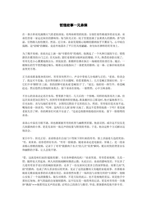 哲理故事---兄弟俩