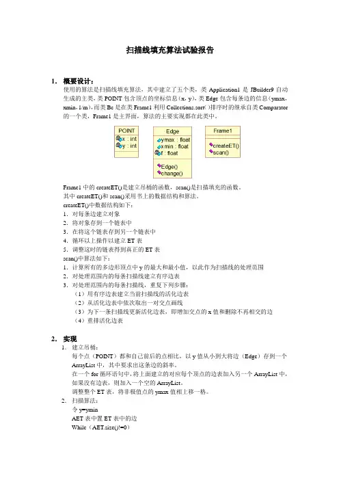 扫描线填充算法试验报告