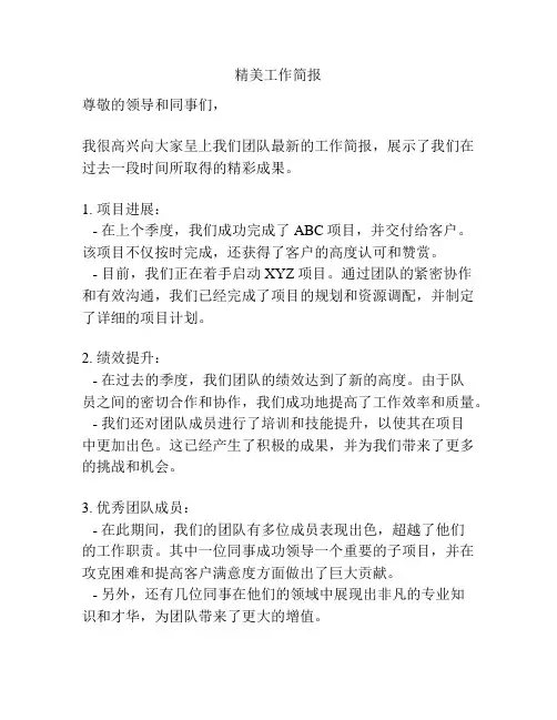 精美工作简报