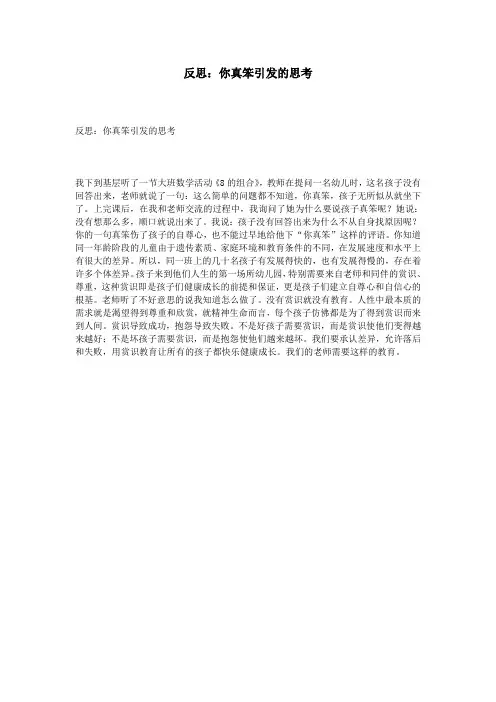 反思：你真笨引发的思考