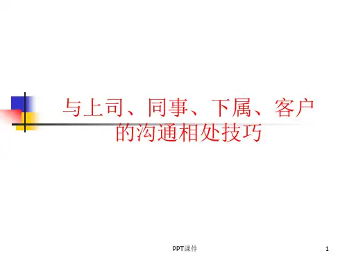 职场关系_与上司、同事、下属、客户的沟通相处技巧  ppt课件