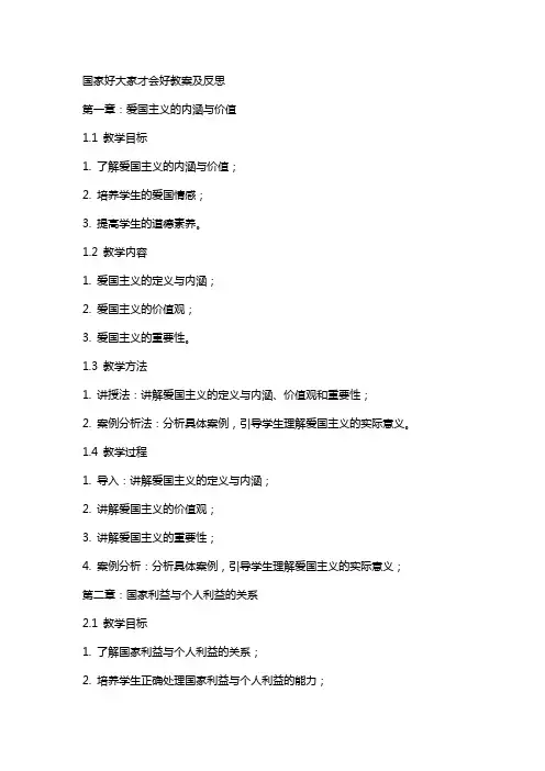 国家好大家才会好教案及反思