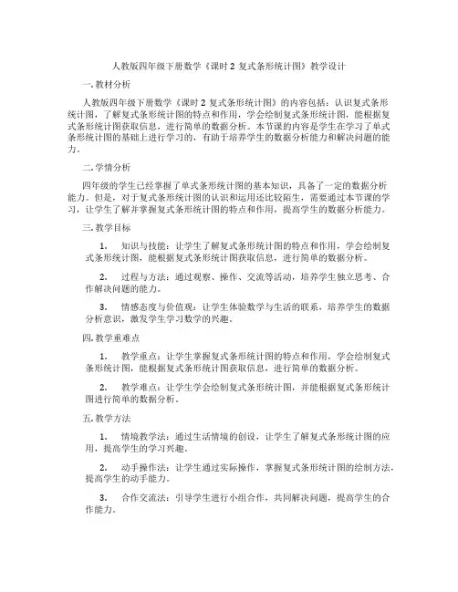 人教版四年级下册数学《课时2复式条形统计图》教学设计