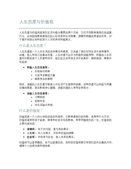 人生态度与价值观
