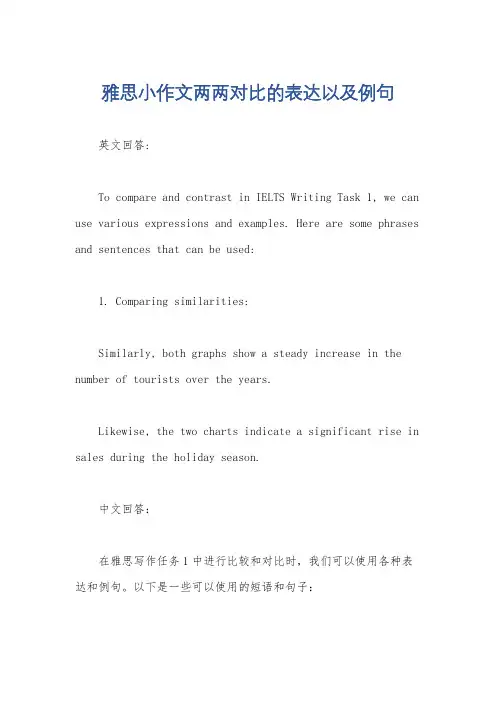 雅思小作文两两对比的表达以及例句