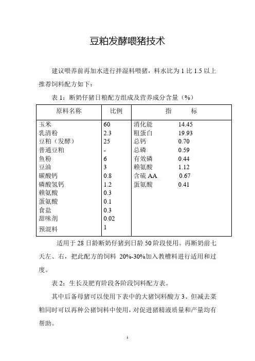 豆粕发酵喂猪技术