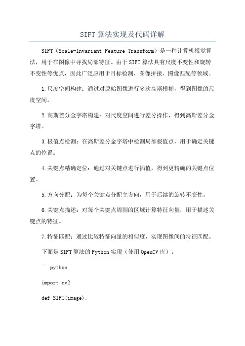 SIFT算法实现及代码详解