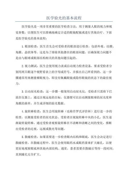 医学验光的基本流程