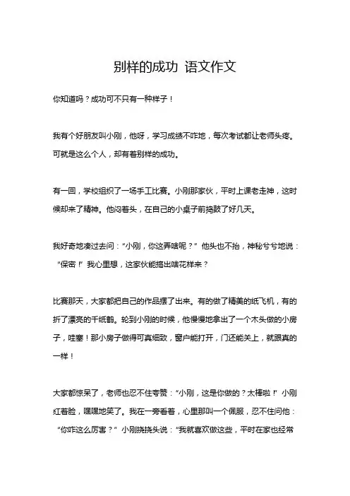 别样的成功 语文作文