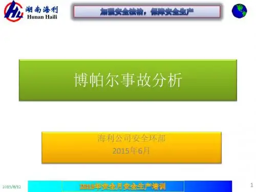 博帕事故事故分析