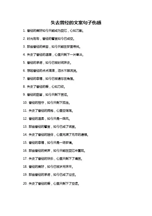 失去曾经的文案句子伤感