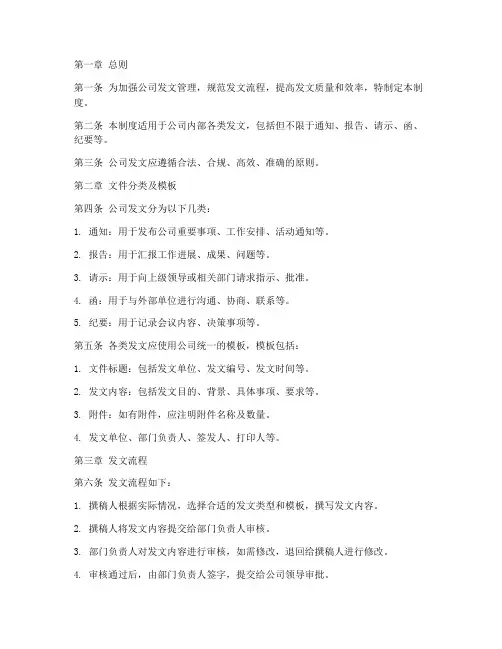 公司各类发文模板管理制度
