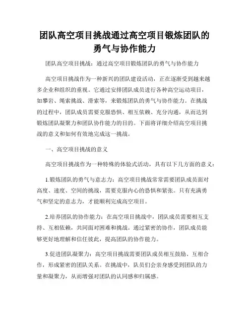 团队高空项目挑战通过高空项目锻炼团队的勇气与协作能力
