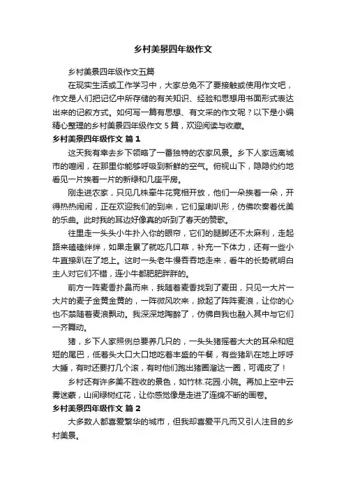 乡村美景四年级作文五篇