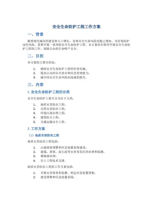 安全生命防护工程工作方案