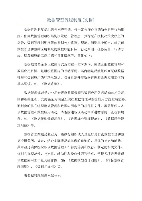 数据管理流程制度(文档)