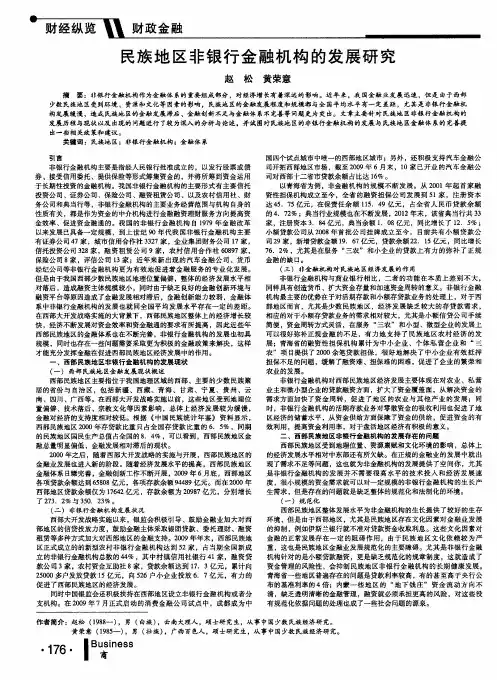 民族地区非银行金融机构的发展研究