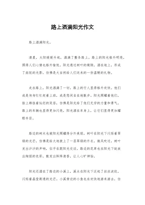 路上洒满阳光作文