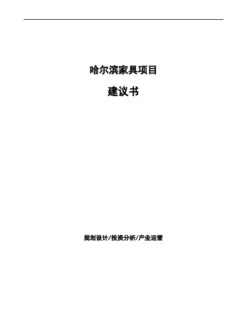 哈尔滨家具项目建议书