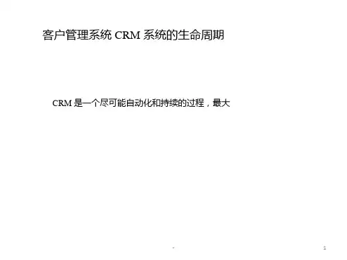 客户管理系统CRM系统的生命周期PPT课件