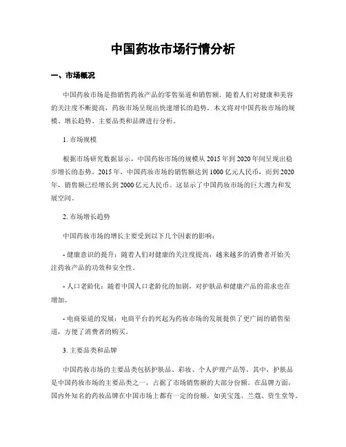 中国药妆市场行情分析