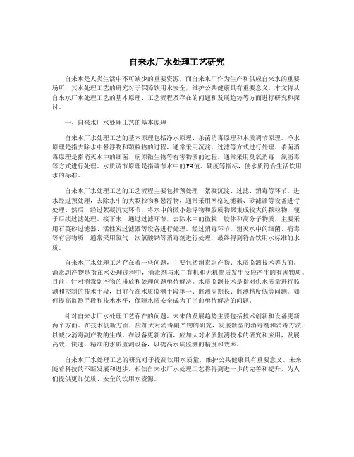 自来水厂水处理工艺研究