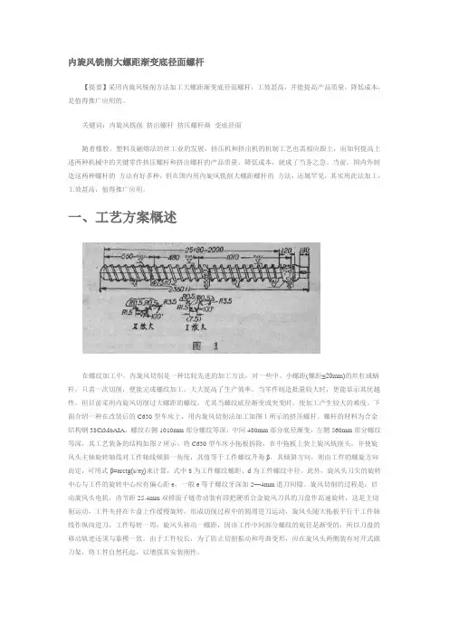 内旋风铣削大螺距渐变底径面螺杆解读