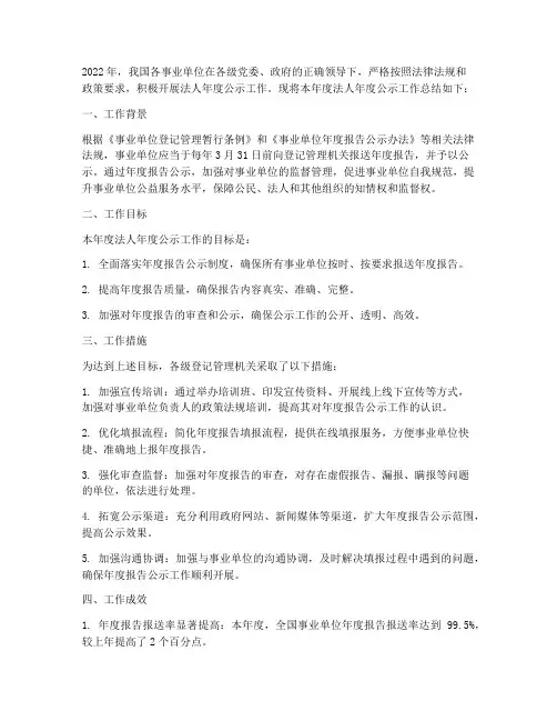 法人年度公示总结