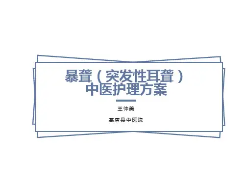 暴聋(突发性耳聋)中医护理方案)