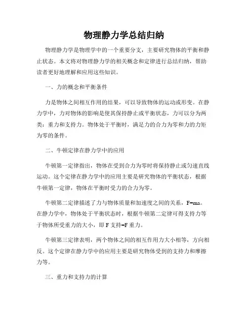 物理静力学总结归纳
