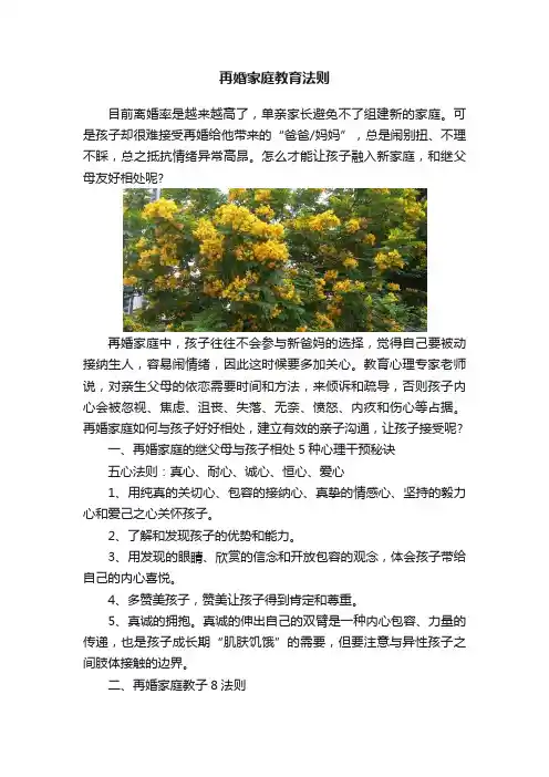 再婚家庭教育法则