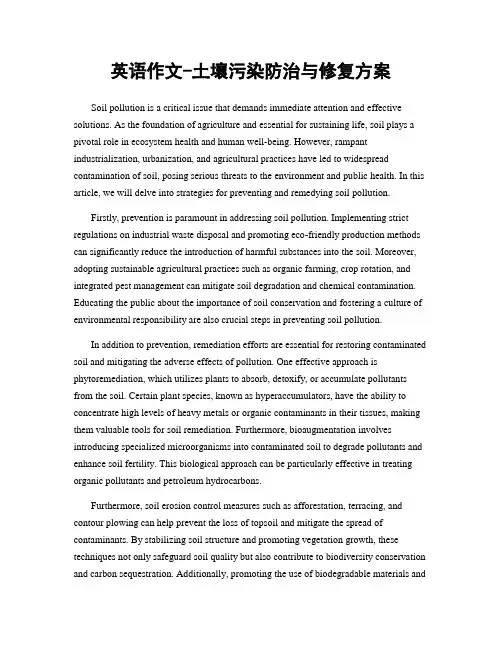 英语作文-土壤污染防治与修复方案