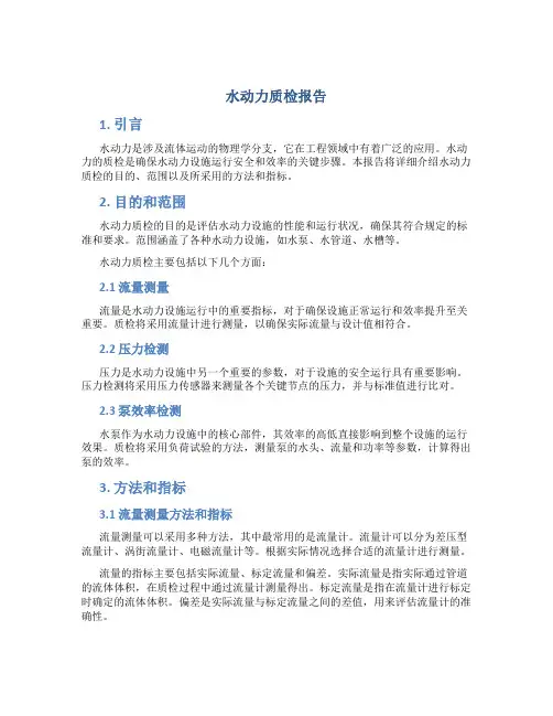 水动力质检报告