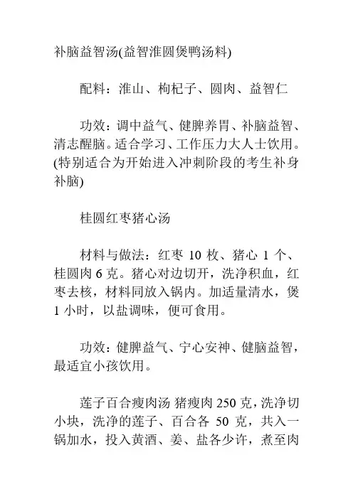 补脑益智汤