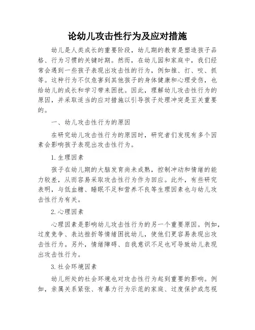 论幼儿攻击性行为及应对措施