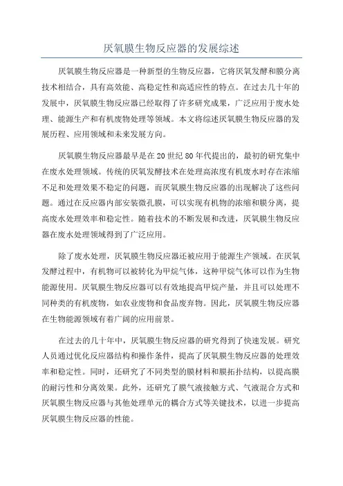厌氧膜生物反应器的发展综述