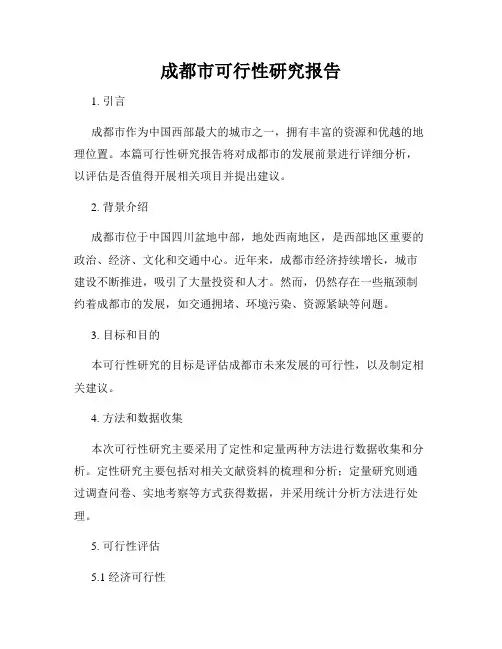 成都市可行性研究报告