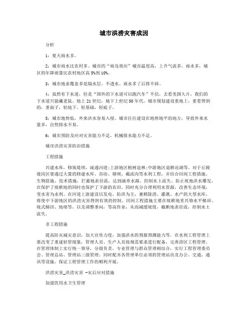 城市洪涝灾害成因