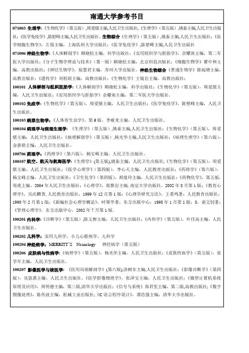 南通大学参考书目