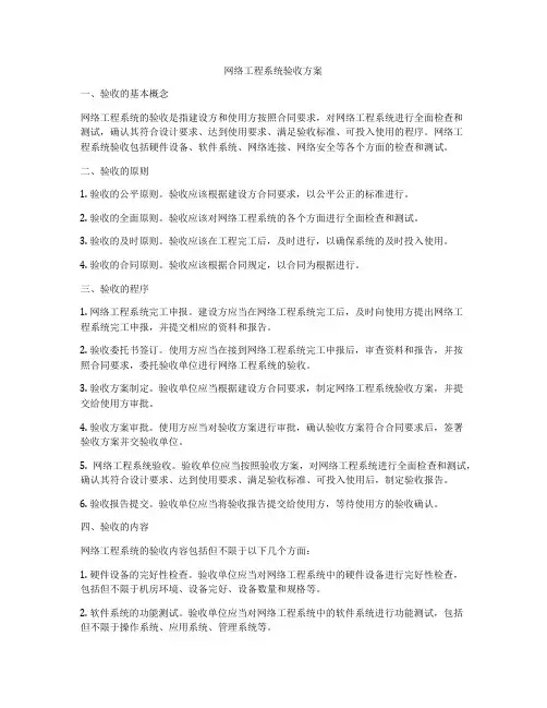 网络工程系统验收方案