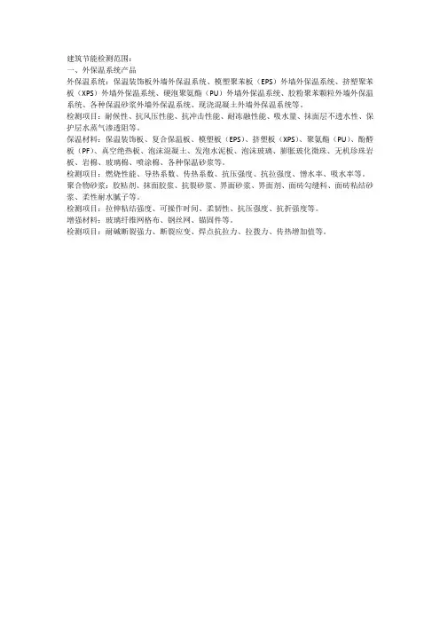 检测项目保温板