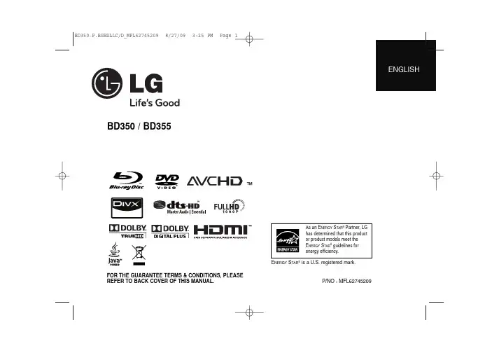 LG BD350 商品说明书