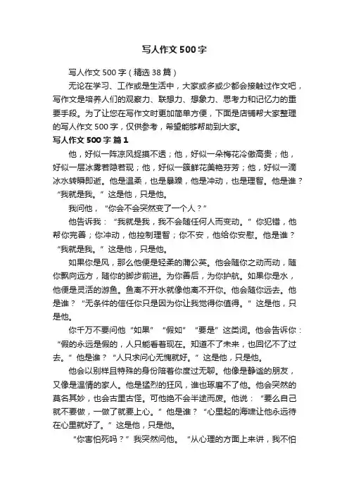 写人作文500字