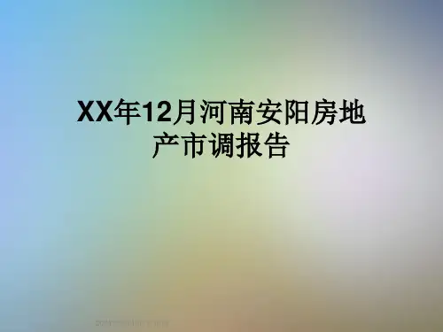 XX年12月河南安阳房地产市调报告