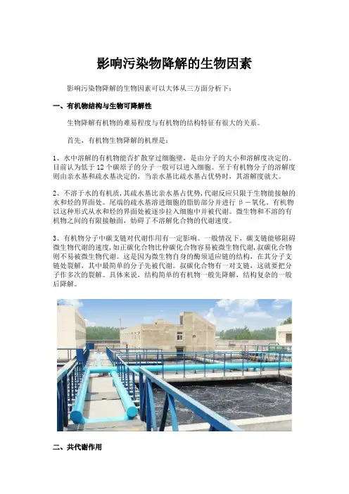 影响污染物降解的生物因素