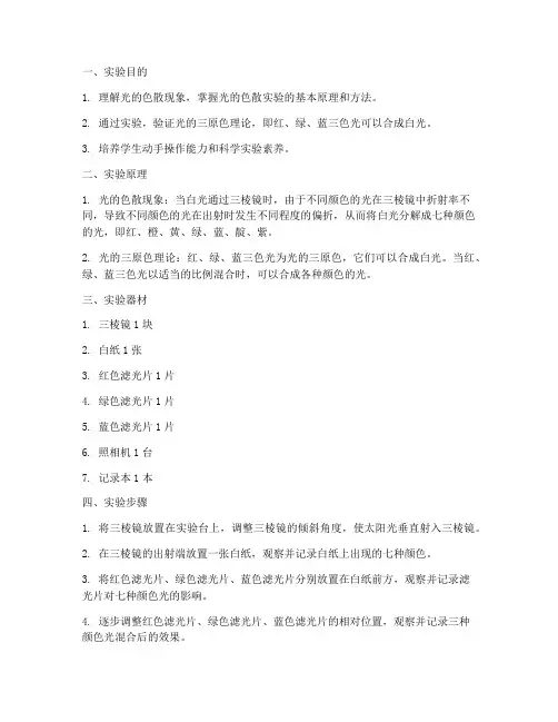 光的色散合成实验报告