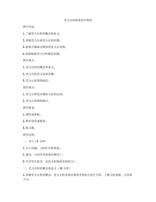 受力分析教案初中物理