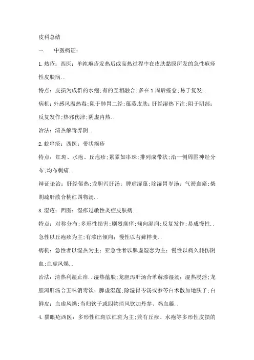 中医皮肤科笔记